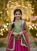 PC016A Girls Green & Pink Lehenga Set EID Wear