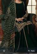 PC015 3Piece Green Regalia Velvet Sharara