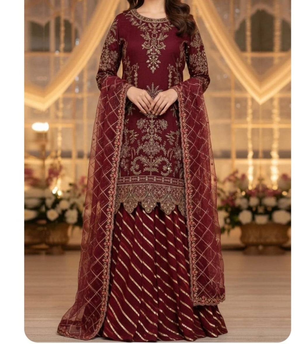 PC 013-MAROON SHARARA