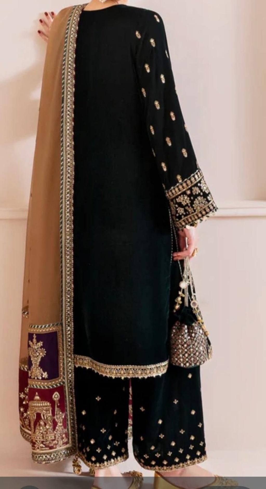 PC007 3Piece Velvet Party Wear