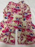 PC016H Girls Cream Floral Printed 2-Piece Suit - Party Wear