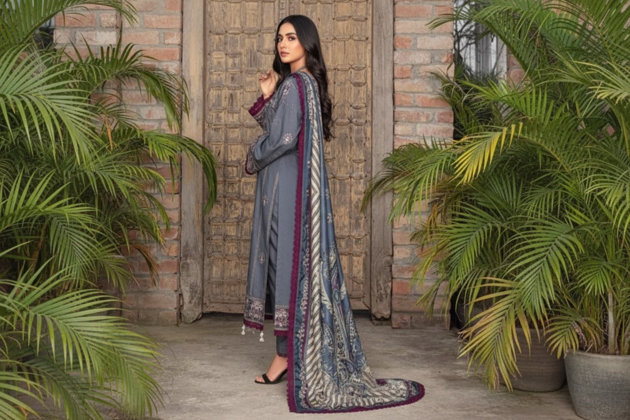 PC006 3Piece Linen printed suit