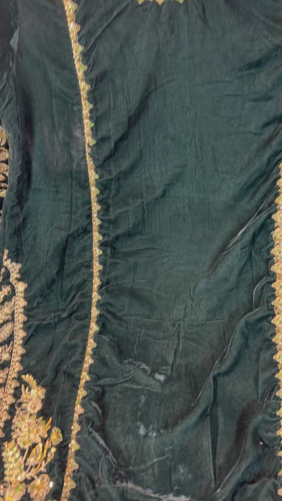 PC015 3Piece Green Regalia Velvet Sharara